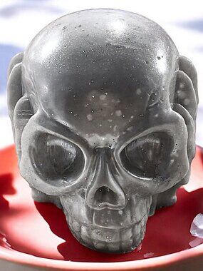Minty watermelon XL Skull silver soap handmade 5x4in 13oz shea butter & 100% pla